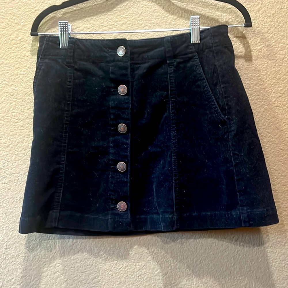 Forever 21 small black corduroy mini skirt